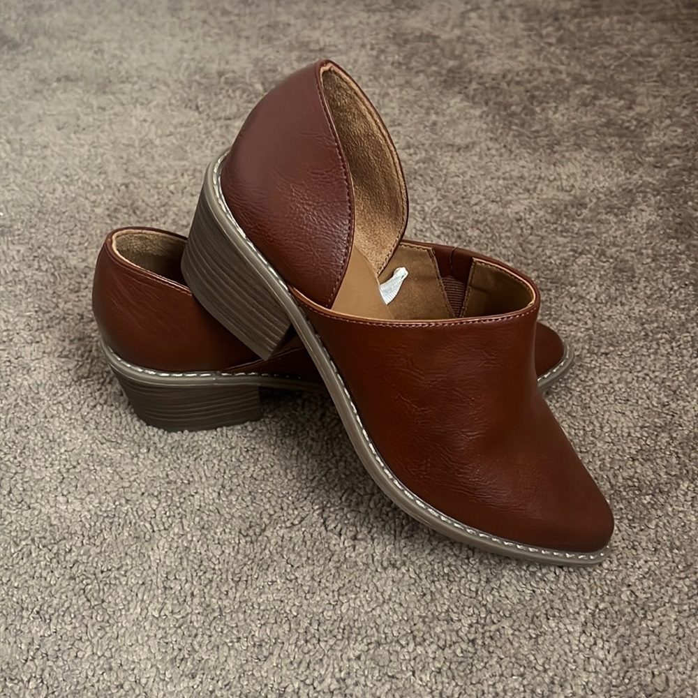 Brown Slip on Booties/Loafers